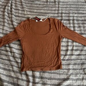 Double Zero Brown Long Sleeve Top